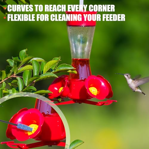 Zhehao 13 Pcs 2 Size Hummingbird Feeder Cleaning Brush Bendable Cleaning Brushes for Hummingbird Feeder Outdoor Water Bottles Various Size(Red, White) - color: Red, White