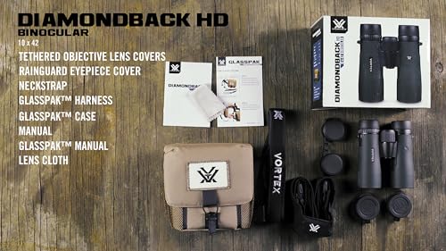 Vortex Diamondback HD 10x42 Binocular DB-215 | HD Optics, Tripod Adaptable, Waterproof, Fogproof, Shockproof, Included GlassPak - Unlimited, Unconditional Warranty - color: Green, size: 10x42