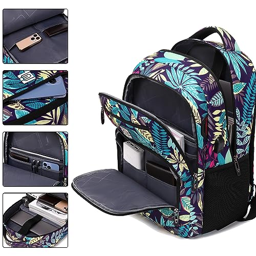 Laptop Backpack,Business Travel Anti Theft Slim College Backpack | Water Resistant Durable Computer Bag Gift for Women & Men Fits 15.6 Inch Laptop and Notebook - color: Leaf, size: 15.6 Inch, style: Laptop