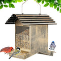Large Metal Bird Feeder House Outdoor 2-Side Feeding 7.5 Lbs Capacity | Heavy Duty, Waste Proof, Waterproof, Weatherproof, Chew-Proof, House Shape, Easy to Refill and Clean, No Frequently Refill - size: L- 7.5 lbs capacity
