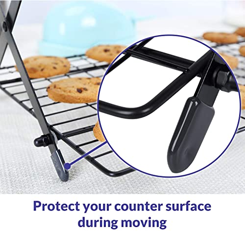 Geesta 2/3/4-Tier Upgraded Collapsible Cooling Rack with Adjustable 3 Setting Design Stackable Roasting Cooking Drying Wire Cooling Rack for Cookies Baking Gifts for Women - color: Black
