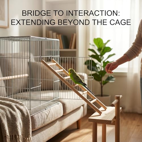 2 Pcs Wooden Ladder for Bird Cage, Hanging Bird Ladder, Parrot Step Cage for Parakeets, Parrots, Cockatoo & Lovebirds (6 Step & 8 Step)