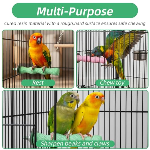 2pcs Bird Beak Grinding Stone Anti-Slip Parrot Stand Parakeet Nail Trimming Stick Platform Foot Claws Trimmer Chewing Toys Beak Grinder Stone Perches for Parrot Budgie Cockatiel Cage Accessories
