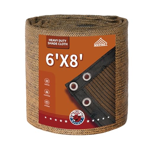 90% Sun Shade Cloth for Garden 6x8Ft UV Resistant Mesh Tarp,Mocha - color: Mocha, size: 6' x 8'-Finished Size