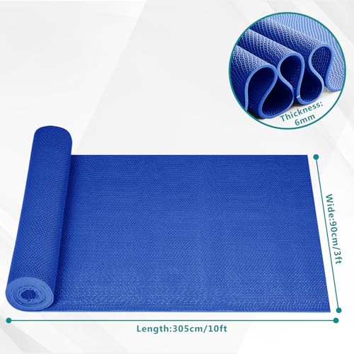 WochiTV Non Slip Drainage Mats PVC Pool Floor Mat 0.23'' Thick Outdoor Indoor Parking Space Mat for Bathroom Garage Basement Backyard Commercial Kitchen 3x10Ft Blue - color: Blue, size: 3 x 10 ft