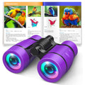 Girls Toys Age 3-7: LET'S GO! Compact Bird Watching Binoculars for Kids Ages 3 4 5 6 7 Year Old Girl Boy Gifts Idea Outside Travel Educational Toy for Kid Preschool Toddler Stocking Stuffers - color: Purple