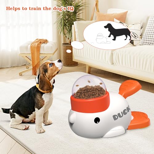 Dog Interactive Treat Dispenser Toy, Food Puzzle Slow Feeder (White) - color: White