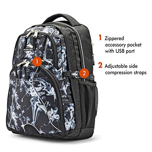 High Sierra Swerve Laptop Backpack, Black Steam/Black, One Size - color: Black Steam/Black