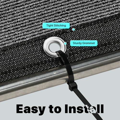 Royal Shade 2' x 12' Black Custom Size 90% Shade Cloth Dog Kennel Shade Mesh Tarp Sunblock with Grommets for Dog Kennel Cover, Fence Privacy Screen, Greenhouse, Chicken Coop & Pet Playpen. - color: Black, size: 2' X 12' Custom Size