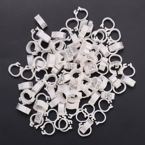 Bird Identification Leg Rings, Adjustable Chicken Leg Rings, Color Coded Legs Bands for Most Adult Pigeons Weighing Around 400 Grams(White) - color: White