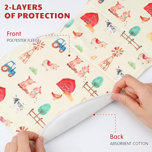 SmoothNovelty 5 Pack Farm Animals Baby Burp Cloths Soft Absorbent Burping Rags for Newborns 19"x9" Spit up Cloths for Boy Girl Newborn Baby Shower Registry Gifts Set Nursery Decor - style: Farm Animals