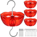 Ant Moat for Hummingbird Feeders, Humingbird Feeder Ant Moat, Vintage Style Hummingbird Ant Guard, 5 OZ Large Ant Moat, Ant Motes - Ant Guard(4 Pack, Red)