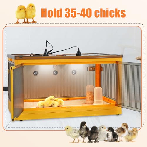 Chicken Brooder Box for Chicks Starter Kit, Larger Chicken Brooder Heater Warms up to 30 Chicks, Poultry Breeding Box Suitable for Chick Duckling Parrot Lizard (28" L x 19" W x 15" H) - size: 28.0"L x 19.0"W x 15.0"H