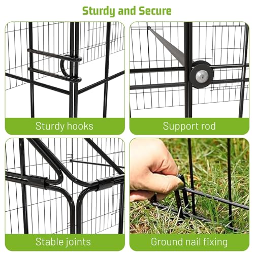 NUGRIART Metal Chicken Coop 83"×38" Chicken Run with Waterproof Cover Portable Poultry Cage Walk in Hen House Outdoor Backyard Farm Animal Enclosure Crate Pet Playpen Exercise Pen for Rabbit Duck - size: 83.0"L x 38.0"W x 34.0"H