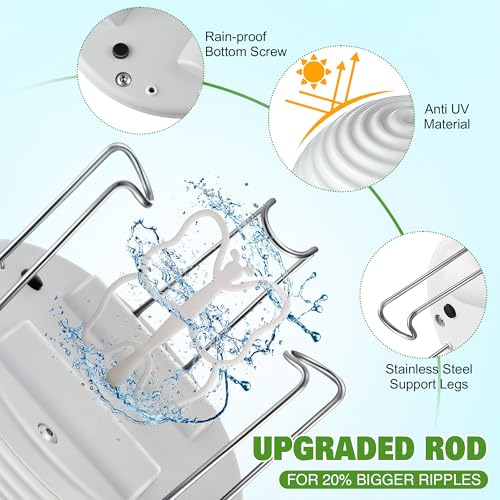 Hohean Water Agitator for Bird Bath, Battery Powered Birdbath Water Circulator & Bubbler, Waterproof and Quiet, Energy Saving Bird Bathtub Mixer for Patio, Garden, Pond Decoration