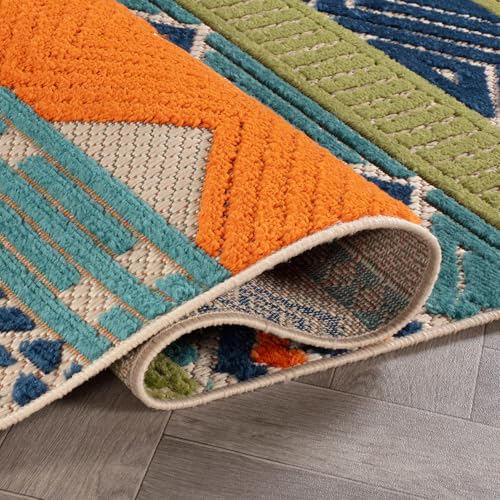 Rugshop Marbella Indoor/Outdoor Boho Deck Area Rug Multi 2'7" x 4' | Rectangular, Size 2'7" x 4', Patio, Porch, Balcony, Backyard, Garden, Poolside, Sunroom, Outdoor Living, Weatherproof - color: Multi Color, size: 2'7" x 4' (Rectangular)