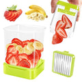 Strawberry Slicer Cup, Fruit Cutter, Quick-Slice, Meal Prep, Green | Dual-Function Base, Easy-Clean & Storable – 304 Stainless Steel Blade – Quick & Safe Slicing Kitchen Gadget - color: Food green