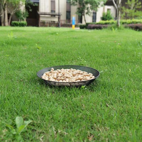 2pcs Metal Round Bird Feeders Tray, Wild Birds Seed Feeder, Mesh Tray Outdoor Accessory for Humming Bird Feeders Station - color: Metal Tray(28CM)*2