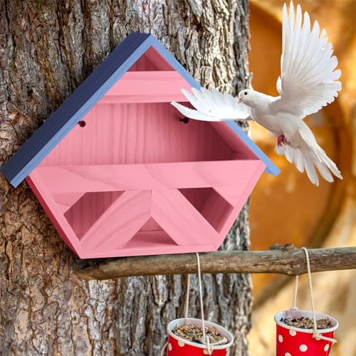 Weysat Cedar Dove Nesting Box Solid Wood Mourning Dove Nest Box for Outside Pigeon Finches and Wild Birds Roosting and Nesting Platform Birdhouse Outdoor DIY Garden Decoration