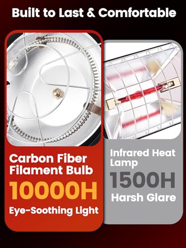 350W Dual-Mode Heat Lamp for Chickens - Long-Lasting Brooder Heater Bulb,Chick Heater with 7.87ft Cord for Chicks, Poultry & Ducklings