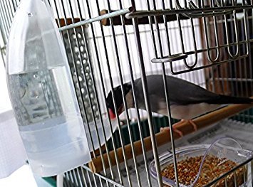 Bird Cage Water Bottle Dispenser Feeder Small 2pcs (Clear) | For Zebra finch / Budgies size birds - color: Clear