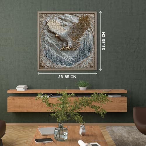 Carved Eagle Jigsaw Puzzle 1000 Pieces, Nature Bird Bald Eagle Puzzle Unique Art, Mountain Puzzle for Adults Animal White Forest - style: Carved Eagle Puzzles