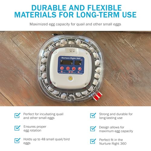 Durable Egg Tray for Nurture Right 360 Egg Incubator, 48 Quail/Bird Eggs - size: 12.3"L x 12.3"W x 0.7"H
