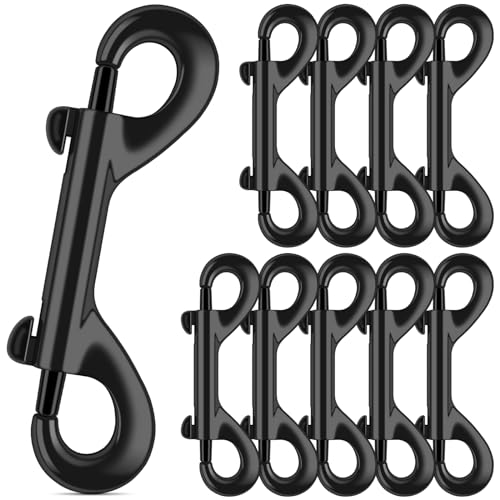 ERKOON 3.5 inch Double Ended Bolt Snaps Hooks 110lbs Load Capacity Zinc Alloy Double Sided Clips Heavy Duty Trigger Snap for Dogs Leashes/Water Bucket/Horse Feed/Hammocks (10 Pack) - size: 10 Pack