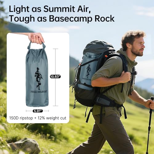 FREE SOLDIER Waterproof Camping Tarp Shelter Awning | Lightweight, Compact, Quick Setup, Waterproof Sun Shelter Campingtarp,For Backpacking, Beach, Travel and Outdoor Activities - color: Blue Gray 10×10.5ft