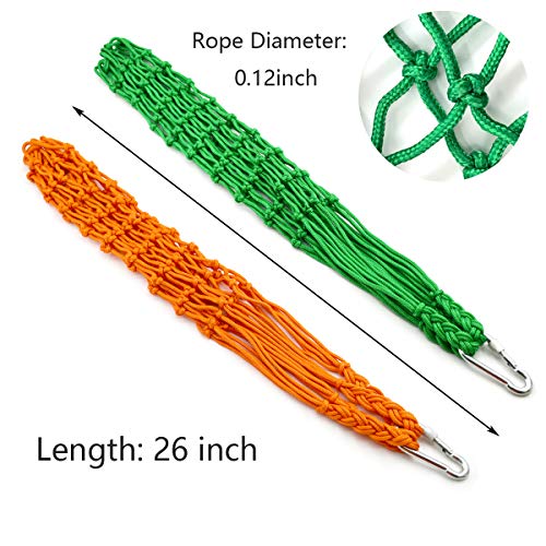 Chicken Vegetable String Bag Poultry Fruit Holder Chicken Cabbage Feeder Treat Feeding Tool with Hook for Hens Chicken Coop Toy for Hen Goose Duck - color: Green Orange