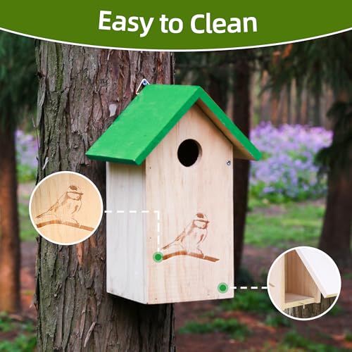 Wooden Bird Houses for Outside Hanging, Decorative Outdoor Clearence Birdhouse, Bird House, Cedar Bird House Outdoor, Bluebird Finch Swallow Wren Chickadee, Birdhouses for Outdoors, Bird Box
