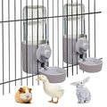 kathson 2Pcs Rabbit Water Bottle 17 OZ Bunny Hanging Water Fountain Automatic Guinea Pig Water Dispenser No Leak Drinking Feeder for Bunny Chinchilla Hamsters Cat Dog Small Animals(Grey)