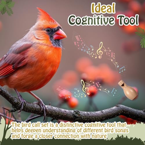Shappy 12 Pcs Wooden Bird Call Set Handmade Bird Call Gifts for Birdwatchers, Nature Lovers, Outdoor Exploration Activities Camping Trips Realistic Sounding Whistle