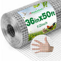 Amagabeli Hardware Cloth 1/2 inch 36 x 50 ft 19 Gauge Chicken Wire Fence Hot-Dipped Galvanized After Welding Wire Mesh Roll for Vegetable Garden Fencing Plant Supports Poultry Cage Snake Gopher - size: 1/2" 36"x50'