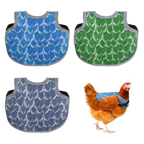 Chicken Saddles for Hens, Chicken Aprons for Hens with Adjustable Straps, Hen Saddle for Chickens - color: Blue,Green,Grey