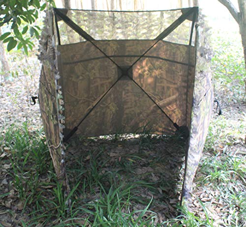 AUSCAMOTEK Pop Up Ground Blind for Deer Duck Turkey Hunting Portable Quick Setup Lightweight Green/Brown/Dry Grass Ground Peg Included - color: Green Leave