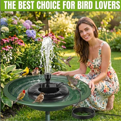 Relaxweex 70 W Electrical Bird Bath Fountain with Submersible Heated Water Pump Pipe Insulation Tape Cord Cover for All-Season Outdoor Birdbath, Wild Birds, Chicken Poultry Tank Outdoor Garden Lawn
