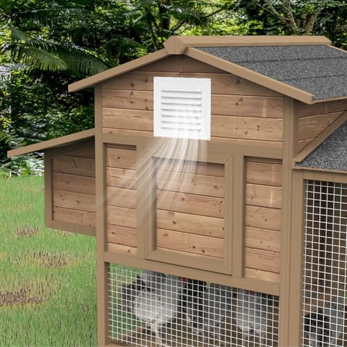 Forestchill Air Vent Louver for Chicken Coop, 10" x 10" Air Vent Grille with Built in Screen Mesh, Louvered Exhaust Grille for Chicken Coops Ventilation, White