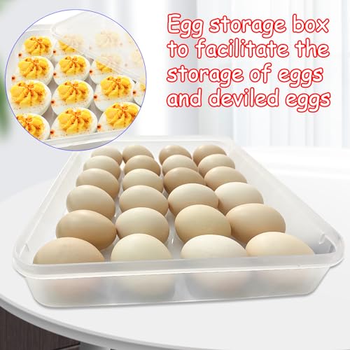 Jgalnim 3Pack Egg Trays,Deviled Egg Containers with Lid,Egg Container Carrier,Refrigerator Portable Egg Trays for 72 Eggs Storge Holder Easter Day Thanksgiving Party Home Kitchen Supplies - style: 72 eggs