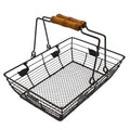 Rustic Duck Egg Basket Metal Wire Fruit Basket Countertop Egg Collecting Basket with Wooden Handles, Egg Basket for Gathering Fresh Eggs, Brown