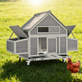 GUTINNEEN Large Mobile Chicken Coop with Heavy-Duty Wheels, Extra-Large Nesting Boxes, Lockable Metal Pull-Out Tray, Weather-Resistant Roof, Spacious Outdoor Poultry Cage, Ideal for 3–6 Chickens - size: 67.3"L x 40"W x 49.75"H