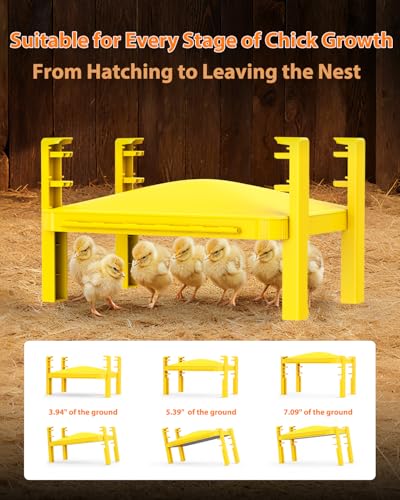 Brooder Plate for Chicks,Chicken Brooder Heater with Temperature Sensor – Radiant Heating Panel for Chicken Coops Poultry (Yellow) - color: Yellow