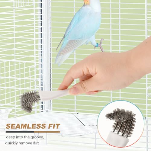 Long-Handle Bird Cage Cleaner with Shovel – Efficient Brush for Removing Droppings in Parrot, Pet Bird Cages & Perches – Durable & Ergonomic Cleaning Tool
