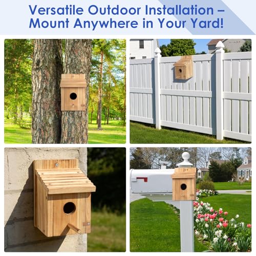 2 Pack Bird Houses for Outside,Garden Bird Houses for Outdoor,Wooden Birdhouses Kits for Bluebird Finch Swallow Wren Chickadee Assembly Required