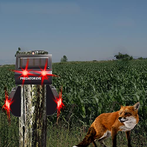 ASPECTEK Predator Eye PRO Solar Animal Repeller - 2 Pack, Red Flashing Light Deterrent for Cats, Dogs, Foxes, Birds, Skunks, Deer and Raccoons, Outdoor Pest Control for Garden, Farm, Fence and Coop - style: Predator Eye Pro