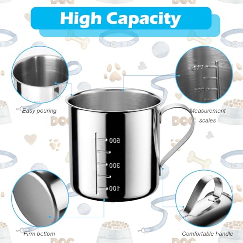 Dog Food Scoop 2Cup,304 Stainless Steel Dog Food Measuring Cup,2Cup Pet Food Scoop for Dogs Cats - size: 2 cup