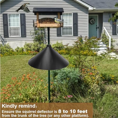 Squirrel Baffle for Bird Feeder Pole, Outside Pole Mount Bird House Guard for Outdoor Shepherds Hook, PVC Prevents Stealing Squirrel Baffle for Feeder