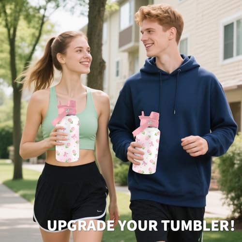 Tulip Gift for Women, 26oz Water Bottle with Handle for Girl Friends - color: Tulip-Pink