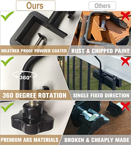 38 Inch Extended Reach Deck Hook Hanger for Railing, Heavy Duty Outdoor Plant Hook Holder for Hanging Bird Feeder Flower Basket Planter or Lanterns, 1 Pack | Heavy Duty Outdoor Plant Hook Holder for Hanging Bird Feeder Flower Basket Planter or Lanterns -