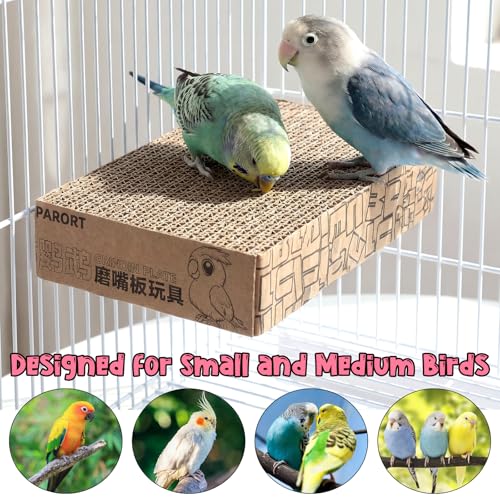 7.3 Inch Paper Bird Platform, Parakeet Toys Bird Toys Parrot Perch Birds Cage Stand Chewing Toy Parrot Cage Playground for Macaws, Conures, Budgies, Cockatiel, Lovebird, Small Birds